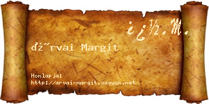 Árvai Margit névjegykártya