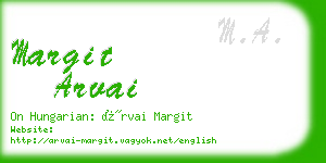 margit arvai business card